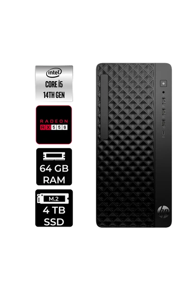 HP ProDesk 2 Tower G1i i5 14500 64GB 4TB SSD RX550/4GB FDOS Masaüstü Bilgisayar ürün görseli 1