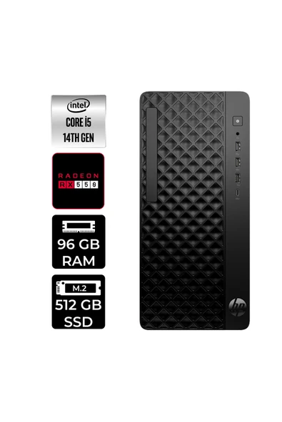 HP ProDesk 2 Tower G1i i5 14500 96GB 512GB SSD RX550/4GB FDOS Masaüstü Bilgisayar ürün görseli 1