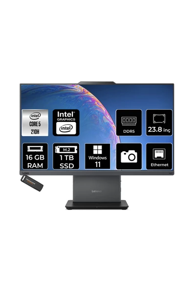 LENOVO ThinkCentre Neo 50A Intel Core 5 210H 16GB 1TB SSD 23.8" FHD W11P All in One Bilgisayar ürün görseli 1
