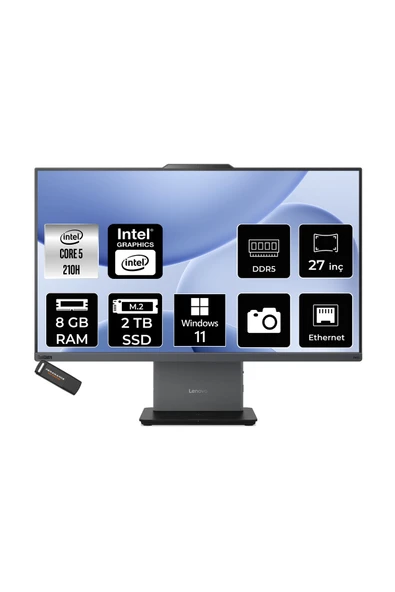 LENOVO ThinkCentre Neo 50A Intel Core 5 210H 8GB 2TB SSD 27" FHD W11H All in One Bilgisayar ürün görseli 1