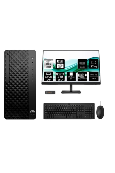 HP ProDesk 2 Tower G1i i5 14500 32GB 4TB SSD W11P Masaüstü Bilgisayar + 27" Monitör ürün görseli 1