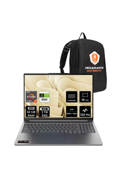 Lenovo Ideapad Pro 5 Ryzen Aı 7 350 32Gb 2Tb Ssd Rtx5050/8Gb 16
