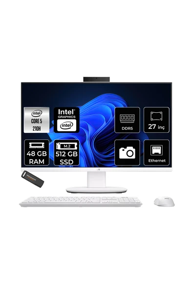 ASUS V470 Intel Core 5 210H 48GB 512GB SSD 27" FHD 100Hz FDOS All in One Bilgisayar & PER4 USB ürün görseli 1