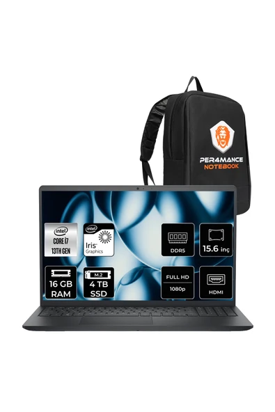 Dell Pro 15 Essential i7 1355U 16GB 4TB SSD 15.6" FHD 120Hz FDOS Dizüstü Bilgisayar & PER4 Çanta ürün görseli 1