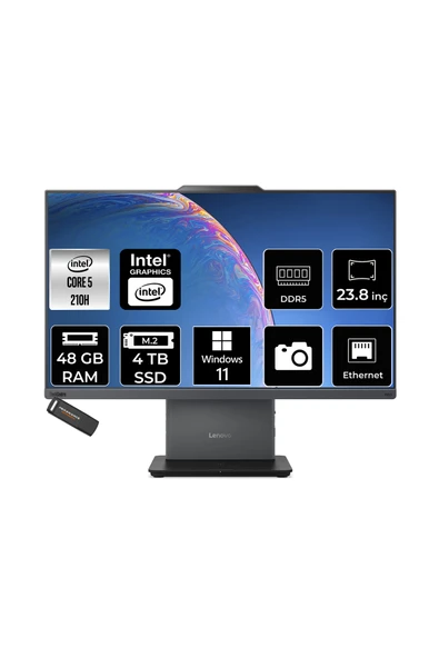 LENOVO ThinkCentre Neo 50A Intel Core 5 210H 48GB 4TB SSD 23.8" FHD W11H All in One Bilgisayar ürün görseli 1