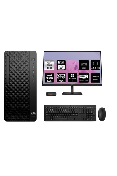 HP ProDesk 2 Tower G1i i5 14500 32GB 512GB SSD W11P Masaüstü Bilgisayar + 23.8" Monitör ürün görseli 1