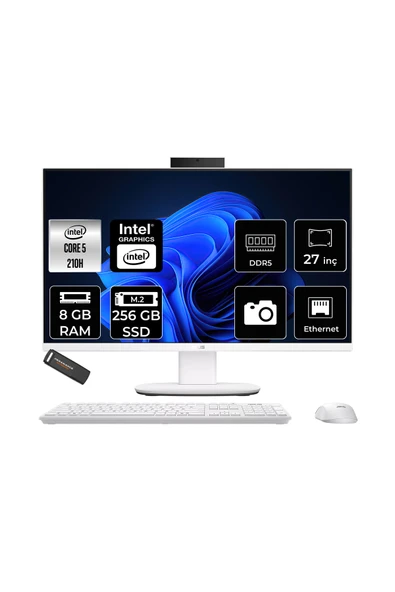 ASUS V470 Intel Core 5 210H 8GB 256GB SSD 27" FHD 100Hz FDOS All in One Bilgisayar & PER4 USB Bellek ürün görseli 1