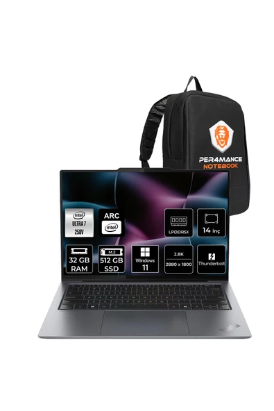 LENOVO ThinkPad X9-14 Ultra 7 258V 32GB 512GB SSD 14" 2.8K OLED 500nits 120Hz Multi-Touch W11P ürün görseli 1