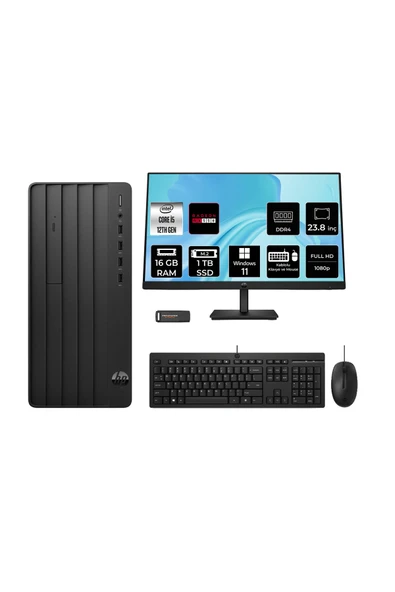 HP 290 G9 i5 12500 16GB 1TB SSD RX550/4GB W11P Masaüstü Bilgisayar + 23.8" Monitör ürün görseli 1