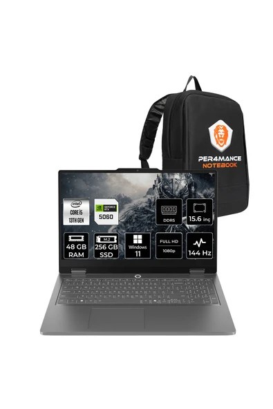 LENOVO LOQ Essential i5 13450HX 48GB 256GB SSD RTX5060/8GB 65W 15.6" FHD W11H Gaming Laptop ürün görseli 1
