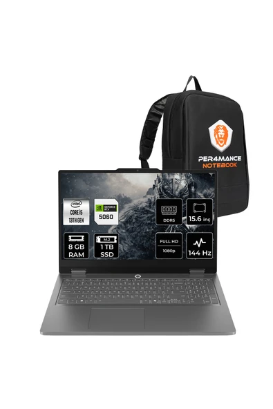 LENOVO LOQ Essential i5 13450HX 8GB 1TB SSD RTX5060/8GB 65W 15.6" FHD FDOS Gaming Laptop ürün görseli 1