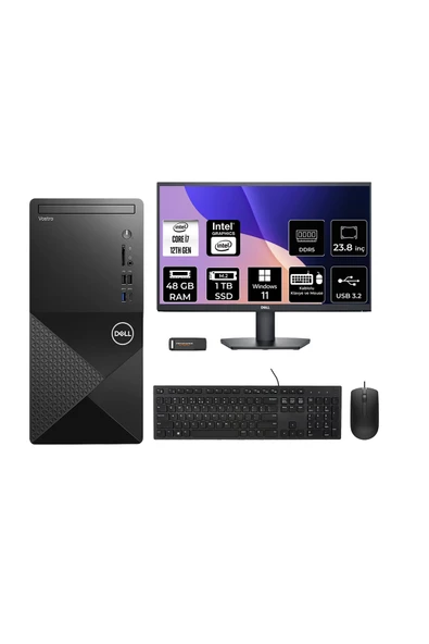 Dell Vostro 3030MT i7 12700 48GB 1TB SSD W11H Masaüstü Bilgisayar + 23.8" Monitör ürün görseli 1