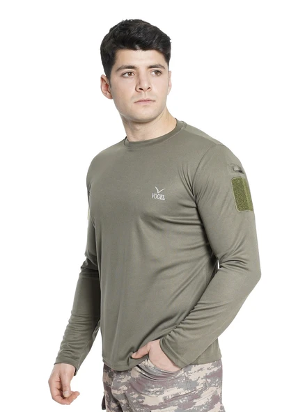 VOGEL UZUN KOL BİSİKLET YAKA TAKTİK SWEATSHIRT HAKİ ürün görseli 1