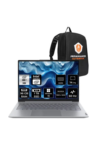LENOVO ThinkBook 14 G8 Intel Core 7 240H 96GB 1TB SSD 14" WUXGA W11H Dizüstü Bilgisayar & Çanta ürün görseli 1