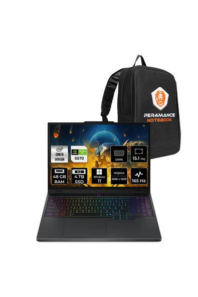 LENOVO Legion 5 i9 14900HX 48GB 4TB SSD RTX5070/8GB 115W 15.1" QHD+ OLED 1000nits 165Hz W11P ürün görseli 1