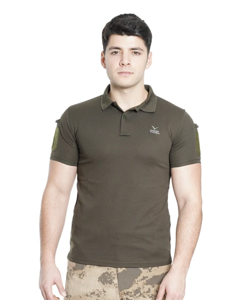 VOGEL KISA KOL POLO YAKA TAKTİK T-SHIRT HAKİ ürün görseli 1
