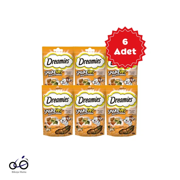 Dreamies ShakeUps Rockin Roost Tavuklu ve Ördekli Kedi Ödül Bisküvisi 55grX6 Adet ürün görseli 1