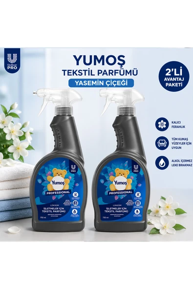 U-Pro Yumoş Tekstil Parfümü 750 ml x 2 Adet Yasemin Çiçeği (Kıyafet, Perde, Koltuk İçin) Avantajlı Set ürün görseli 1