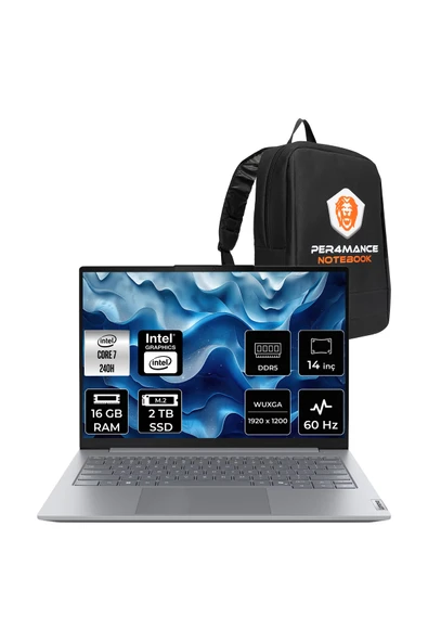 LENOVO ThinkBook 14 G8 Intel Core 7 240H 16GB 2TB SSD 14" WUXGA FDOS Dizüstü Bilgisayar & Çanta ürün görseli 1