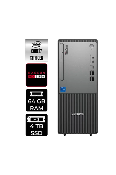 LENOVO ThinkCentre Neo 50T G5 i7 13700 64GB 4TB SSD RX550/4GB W11P Masaüstü Bilgisayar & PER4 Bellek ürün görseli 1