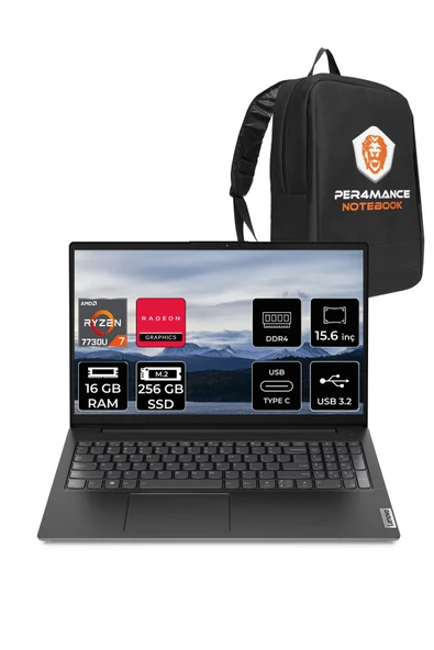 LENOVO V15 G4 R7 7730U 16GB 256GB SSD 15.6'' FHD FDOS Dizüstü Bilgisayar & PER4 ÇANTA ürün görseli 1