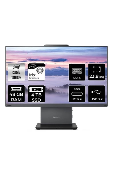 LENOVO ThinkCentre Neo 50a G5 i7 13620H 48GB DDR5 4TB SSD 23.8" FHD FDOS All in One & PER4 Bellek ürün görseli 1