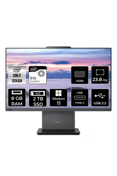LENOVO ThinkCentre Neo 50a G5 i7 13620H 8GB DDR5 2TB SSD 23.8" FHD W11P All in One & PER4 Bellek ürün görseli 1