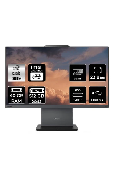 LENOVO ThinkCentre Neo 50a G5 i5 13420H 40GB DDR5 512GB SSD 23.8" FHD FDOS All in One & PER4 Bellek ürün görseli 1