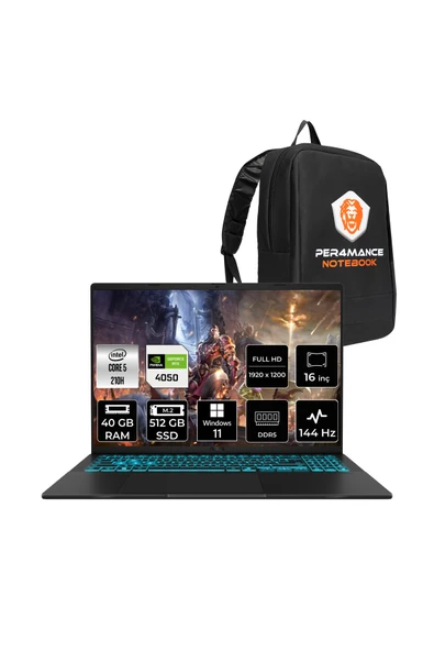 ASUS Vivobook 16 Core 5 210H 40GB 512GB SSD RTX4050/6GB 144Hz 16" WUXGA W11H V3607VU & PER4 ÇANTA ürün görseli 1