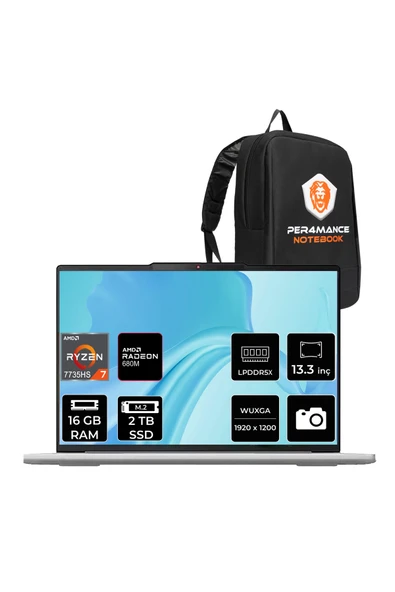LENOVO IdeaPad Slim 5 Ryzen 7 7735HS 16GB 2TB SSD 13.3" FHD+ FDOS Dizüstü Bilgisayar ürün görseli 1