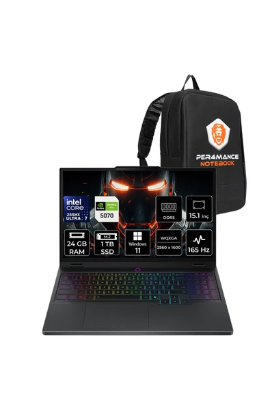 LENOVO Legion 5 Ultra 7 255HX 24GB 1TB SSD RTX5070/8GB 115W 15.1" QHD+ OLED 1000nits 165Hz W11P ürün görseli 1