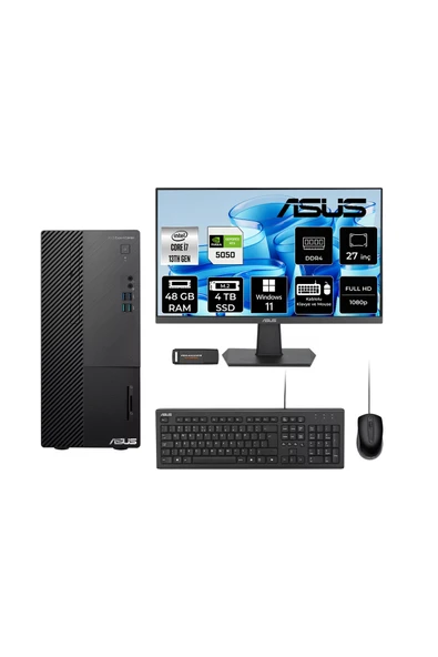 ASUS ExpertCenter D500ME i7 13700 48GB 4TB SSD RTX5050/8GB W11P Masaüstü Bilgisayar + 27" Monitör ürün görseli 1