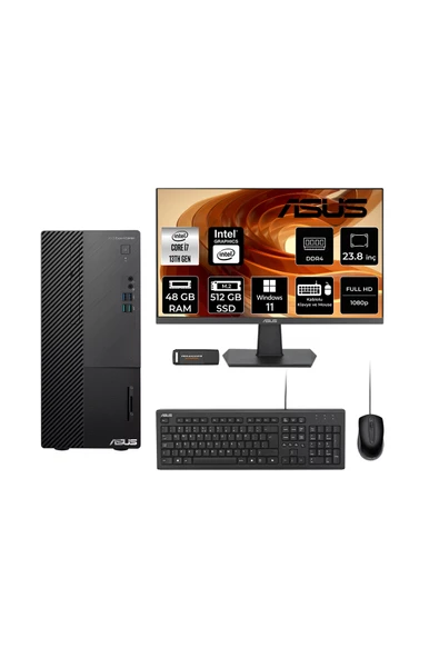 ASUS ExpertCenter D500ME i7 13700 48GB 512GB SSD W11H Masaüstü Bilgisayar + 23.8" Monitör ürün görseli 1