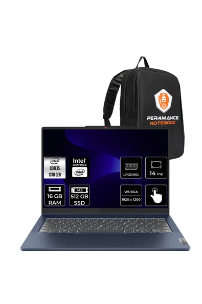 LENOVO IdeaPad 5 i5 13420H 16GB 5126GB SSD 14" FHD+ Multi-Touch FDOS 2-in-1 Dizüstü Bilgisayarr ürün görseli 1