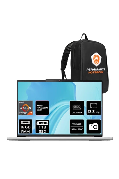LENOVO IdeaPad Slim 5 Ryzen 7 7735HS 16GB 1TB SSD 13.3" FHD+ FDOS Dizüstü Bilgisayar ürün görseli 1