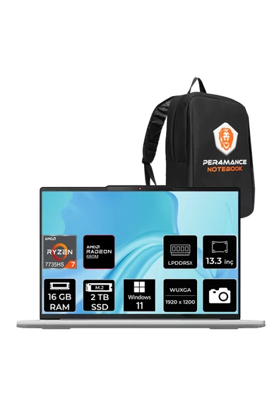 LENOVO IdeaPad Slim 5 Ryzen 7 7735HS 16GB 2TB SSD 13.3" FHD+ W11H Dizüstü Bilgisayar ürün görseli 1
