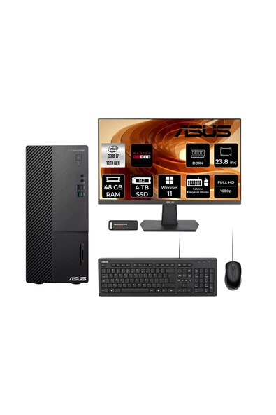 ASUS ExpertCenter D500ME i7 13700 48GB 4TB SSD RX550/4GB W11H Masaüstü Bilgisayar + 23.8" Monitör ürün görseli 1