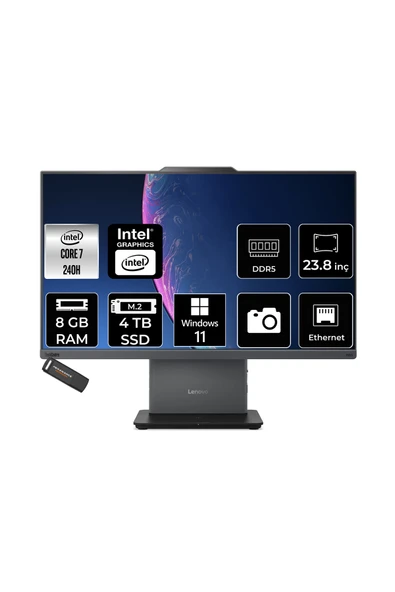 LENOVO ThinkCentre Neo 50A Intel Core 7 240H 8GB 4TB SSD 23.8" FHD W11H All in One Bilgisayar ürün görseli 1