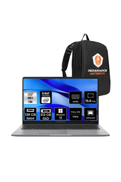 ASUS ExpertBook P1 Intel Core 5 210H 128GB 512GB SSD 15.6" FHD W11P Dizüstü Bilgisayar & PER4 Çanta ürün görseli 1