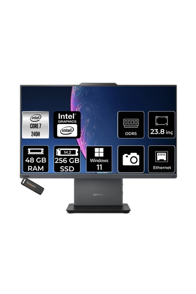 LENOVO ThinkCentre Neo 50A Intel Core 7 240H 48GB 256GB SSD 23.8" FHD W11P All in One Bilgisayar ürün görseli 1