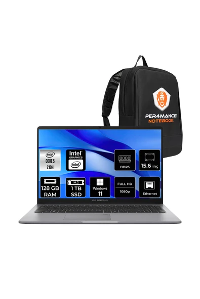 ASUS ExpertBook P1 Intel Core 5 210H 128GB 1TB SSD 15.6" FHD W11P Dizüstü Bilgisayar & PER4 Çanta ürün görseli 1
