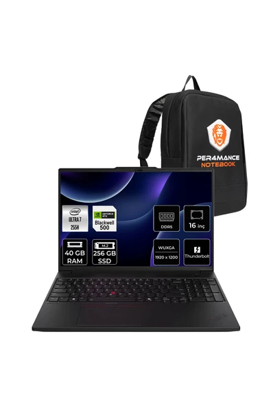 LENOVO ThinkPad P16s Gen 4 Ultra 7 255H 40GB 512GB SSD RTX PRO 500/6GB 16" FHD+ FDOS İş İstasyonu ürün görseli 1