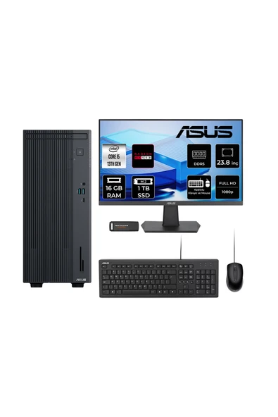 ASUS ExpertCenter P500 i5 13420H 16GB 1TB SSD RX550/4GB FDOS Masaüstü Bilgisayar + 23.8" Monitör ürün görseli 1