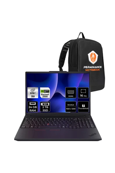 LENOVO ThinkPad P16v G3 Ultra 7 265H 24GB 2TB SSD RTX PRO 2000/8GB 16" FHD+ FDOS İş İstasyonu ürün görseli 1