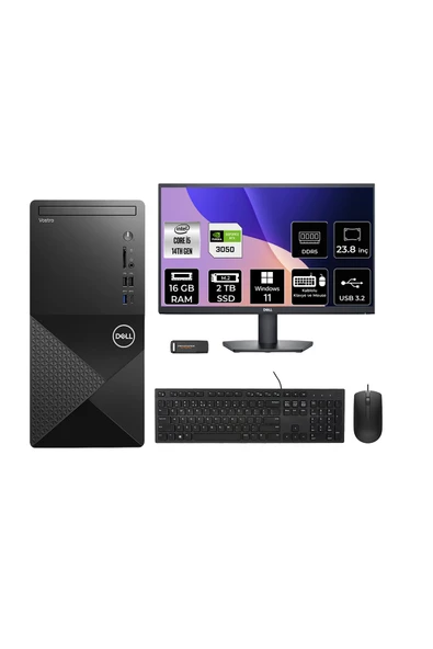Dell Vostro 3030MT i5 14600 16GB 2TB SSD RTX3050/6GB W11H Masaüstü Bilgisayar + 23.8" Monitör ürün görseli 1