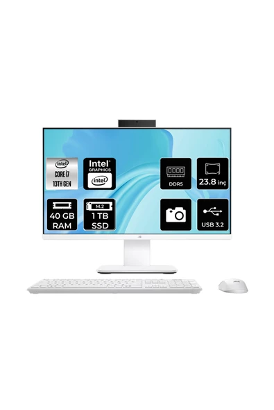 ASUS V440 Intel Core i7 13620H 40GB 1TB SSD 23.8" FHD FDOS All in One Bilgisayar & Bellek ürün görseli 1