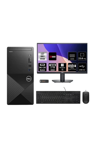 Dell Vostro 3030MT i5 14600 96GB 2TB SSD RX550/4GB W11P Masaüstü Bilgisayar + 23.8" Monitör ürün görseli 1