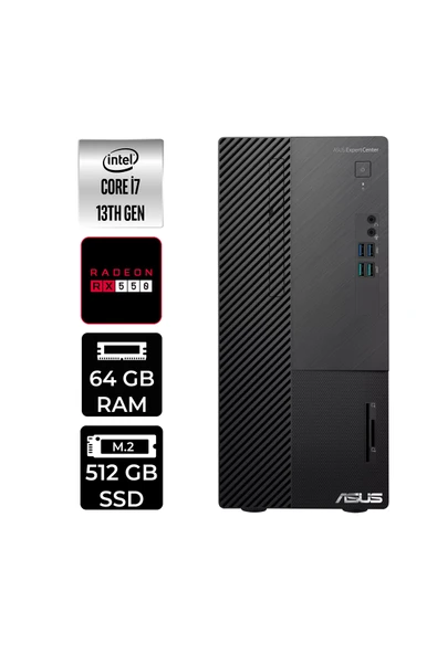 ASUS ExpertCenter D500ME i7 13700 64GB 512GB SSD RX550/4GB W11P Masaüstü PC & PER4 USB Bellek ürün görseli 1