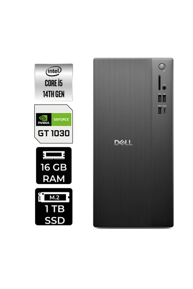 Dell Tower ECT1250 i5 14400 16GB 1TB SSD GT1030/4GB FDOS Masaüstü Bilgisayar ürün görseli 1