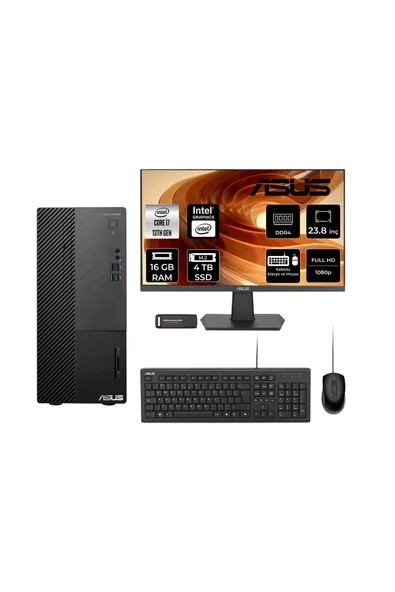 ASUS ExpertCenter D500ME i7 13700 16GB 4TB SSD FDOS Masaüstü Bilgisayar + 23.8" Monitör ürün görseli 1